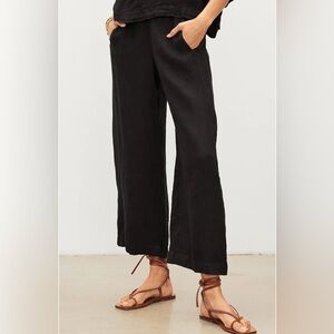 Velvet by Graham and Spencer black linen pants size 0, petite